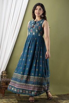 Surhi Women Maxi Blue Dress