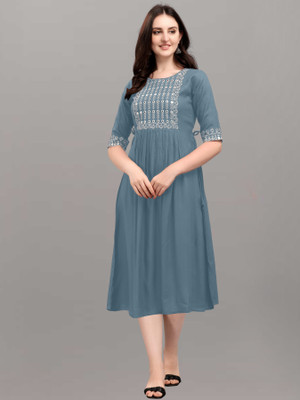 Dviera Trendz Women A-line Multicolor Midi/Calf Length Dress