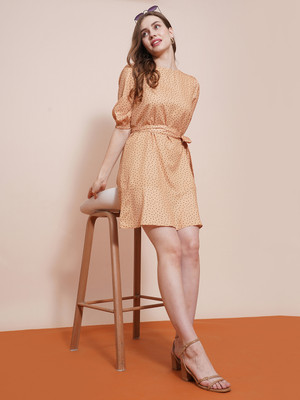 Globus Women A-line Yellow Above Knee/Mid Thigh Length Dress