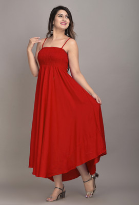 IQRAAR Flared/A-line Gown(Red)
