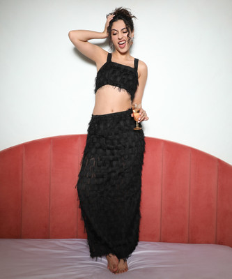 Pina Colada Women Two Piece Dress Black Midi/Calf Length Dress