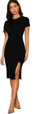 Fashion Passion India Women Bodycon Black Dress