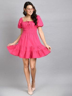 Fiorenza Women A-line Pink Mini/Short Dress