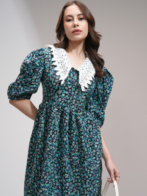 Tokyo Talkies Women Skater Multicolor Above Knee/Mid Thigh Length Dress