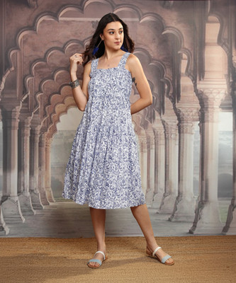Vishudh Women A-line Blue Mini/Short Dress