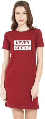 HouseOfCommon Women T Shirt Red Above Knee/Mid Thigh Length Dress
