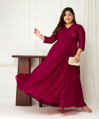 Miss Chase Women Maxi Pink Full Length Dress