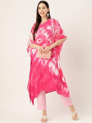 PinkTribe Self Design Crepe Women Kaftan