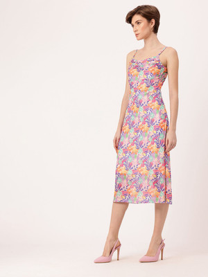 Dressberry Women A-line Multicolor Midi/Calf Length Dress