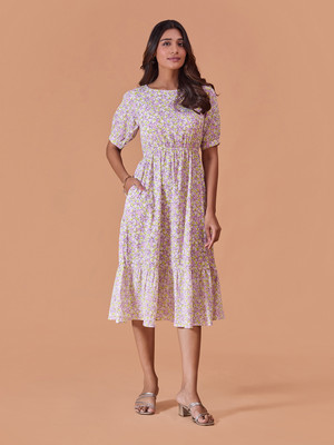 Dressberry Women Fit and Flare Black Midi/Calf Length Dress