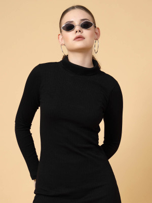 RIGO Women Bodycon Black Above Knee/Mid Thigh Length Dress