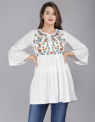 vasuprada Women Fit and Flare White Above Knee/Mid Thigh Length Dress