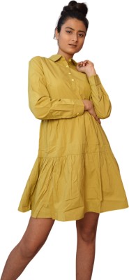 Katyayani Fashions Women Fit and Flare Yellow Dress