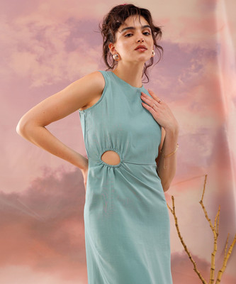 The Indian Garage Co. -Freehand Women Maxi Green Full Length Dress
