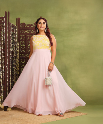 Miss Chase Women Maxi Pink Full Length Dress