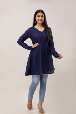 CREATIVE WORLD Women A-line Blue Dress