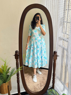 SHREE SHYAM FASHION Women A-line Pink Midi/Calf Length Dress