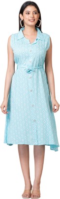 Tarulya Women Fit and Flare Light Blue Dress