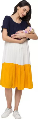 amaya creative center Women A-line Multicolor Midi/Calf Length Dress