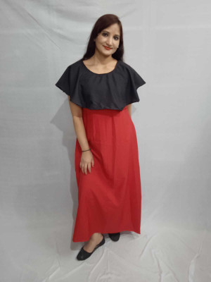 OCEANISTA Women Maxi Red Full Length Dress