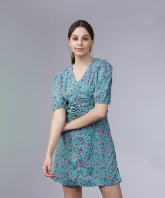 Tokyo Talkies Women A-line Blue Midi/Calf Length Dress