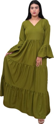 Azqaa Women Maxi Green Dress