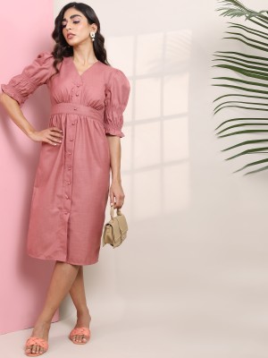 Tokyo Talkies Women Shirt Pink Dress