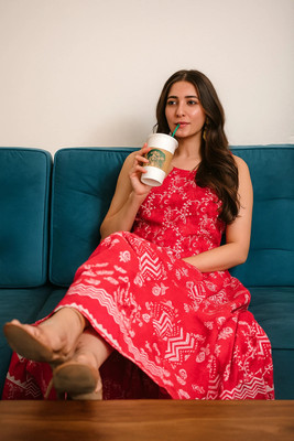 HouseOfCommon Women Fit and Flare Red Midi/Calf Length Dress
