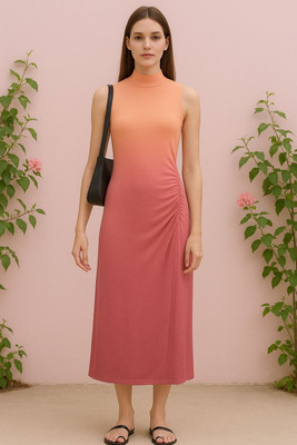 Bhuvi styles Women Bodycon Pink Midi/Calf Length Dress