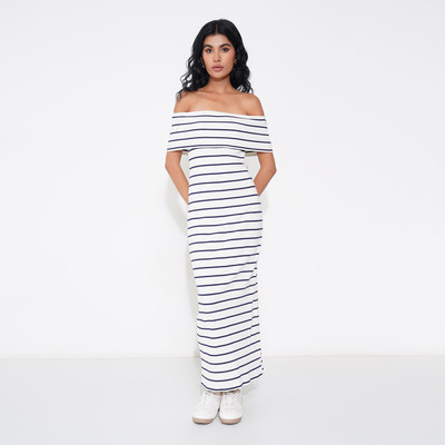 SF Jeans by Pantaloons Women A-line White Maxi/Full Length Dress