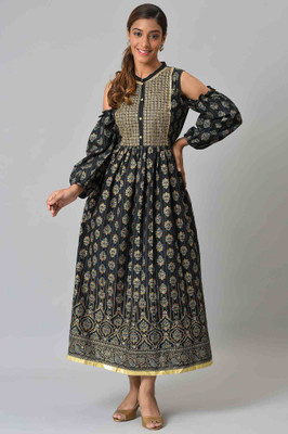 Aurelia Women Gown Black Ankle Length Dress