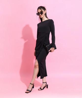 Tokyo Talkies Women Maxi Black Full Length Dress