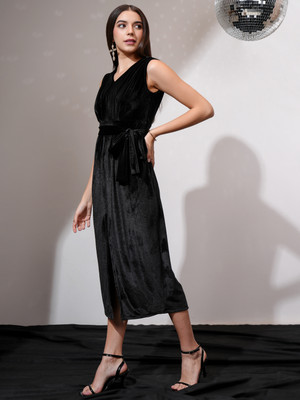 Tokyo Talkies Women Sheath Black Midi/Calf Length Dress