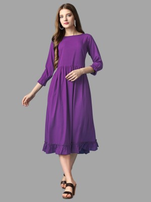 RAISIN Women Ethnic Dress Purple Dress