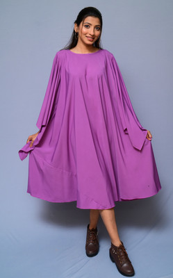 diyaz Women Kaftan Purple Midi/Calf Length Dress