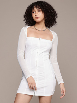 Roadster Women Bodycon White Mini/Short Dress