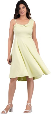 seema associates Women Fit and Flare Light Green Dress