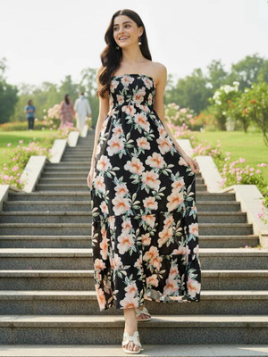 Uptownie Women Maxi Black Full Length Dress