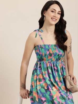 HERE&NOW Women Fit and Flare Multicolor Dress