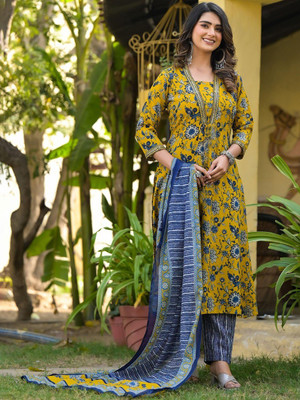 Kruti Sarees Solid Kurta, Trouser/Pant & Dupatta Set