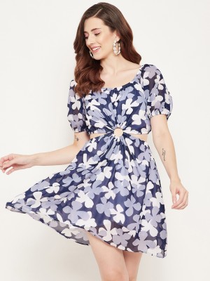 BITTERLIME Women A-line Blue Dress