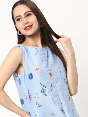 R&B Women A-line Blue Midi/Calf Length Dress