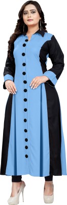 FASHION YARI Women A-line Light Blue, Black Dress