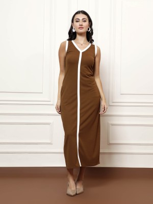 ATHENA Women A-line Brown Dress