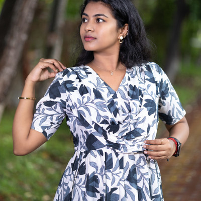 Mayaval Women Maternity/Nursing Nighty(Blue)