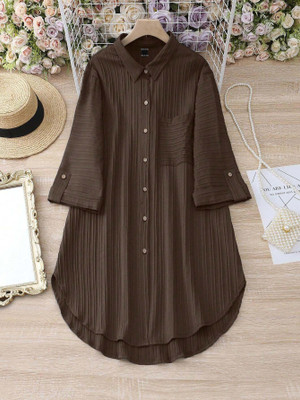 Sheetal Accociates Women Shirt Brown Mini/Short Dress