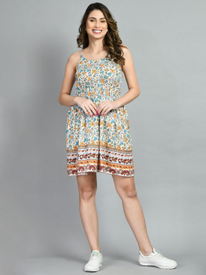 Azzurra Women Fit and Flare Multicolor Mini/Short Dress