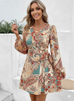 Leriya Fashion Women Fit and Flare Green Knee Length Dress