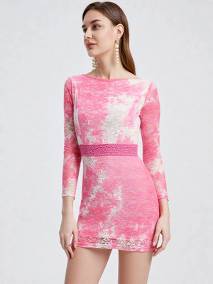 Avyola Women A-line Pink Above Knee/Mid Thigh Length Dress