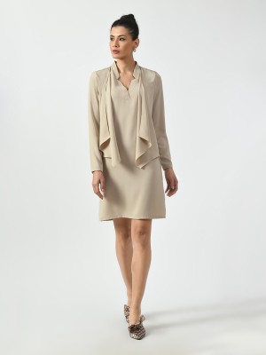 Office & you Women A-line Beige Dress